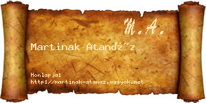 Martinak Atanáz névjegykártya